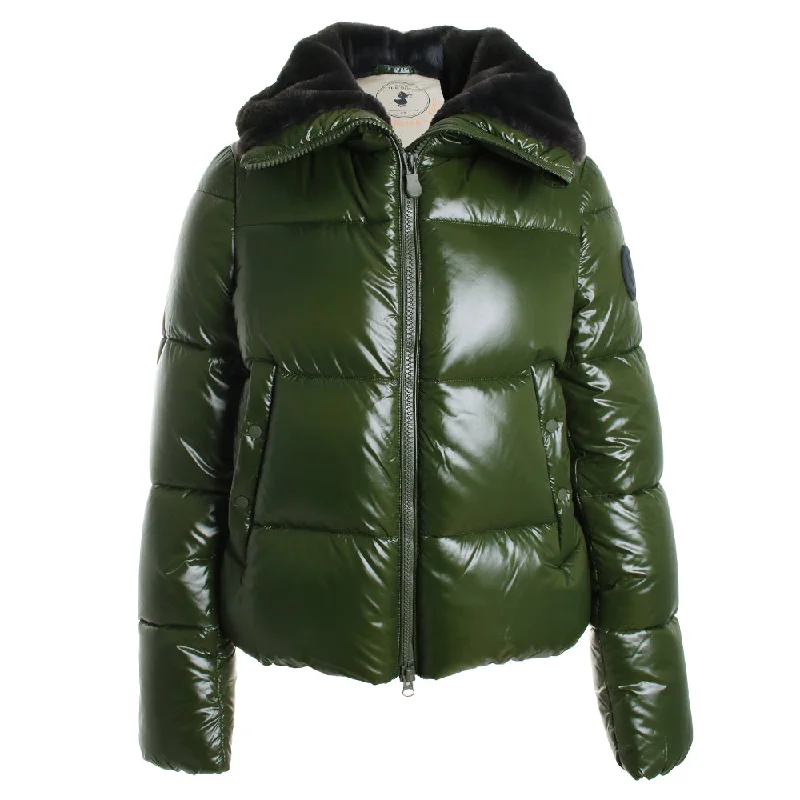 Moma Animal Free Puffer Jacket w/ Faux Fur Lining Insulated Jacket Fitted Jacket Loose Jacket