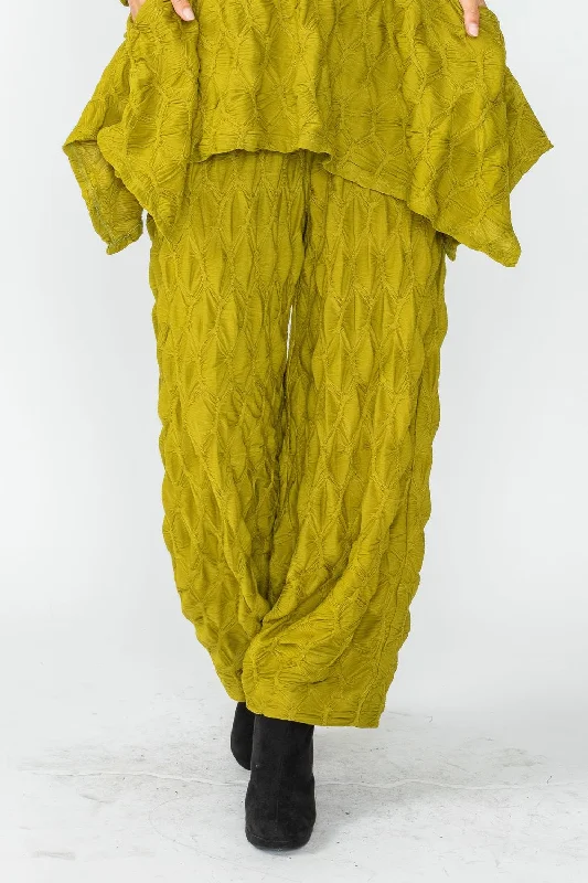 Mustard Lantern Pants With Side Pockets Comfy High-Waist Jeans