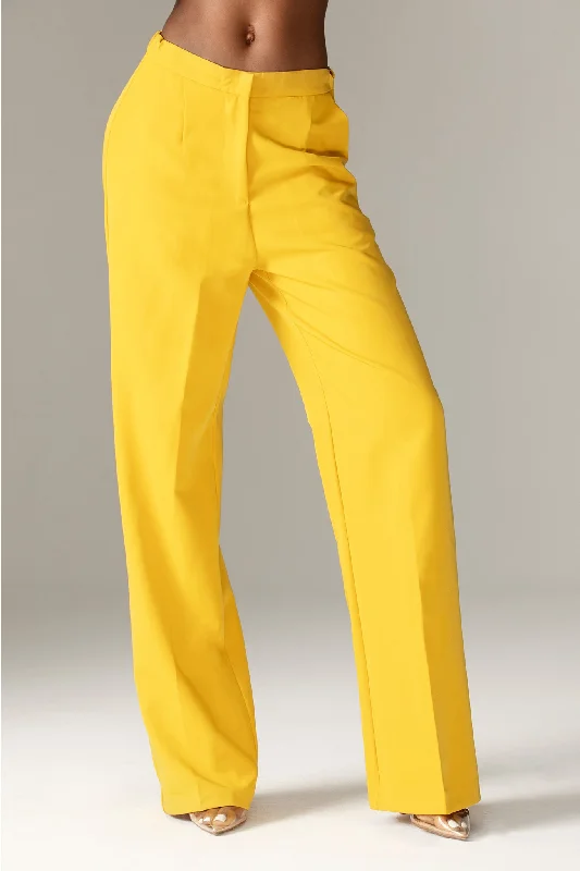 Niaz High Waist Wide Leg Pants (Yellow) High-Waist Jogger Pants