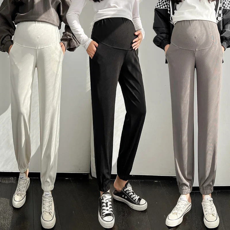 NiDELL Maternity Pants . Spring/Summer Ankle Banded Pants Loose Maternity Pants Slimming outside Wear Casual Pants for Pregnant Women Modern Stretch Trousers NiDELL Maternity Pants . Spring/Summer Ankle Banded Pants Loose Maternity Pants Slimming outside Wear Casual Pants for Pregnant Women Modern Stretch Trousers