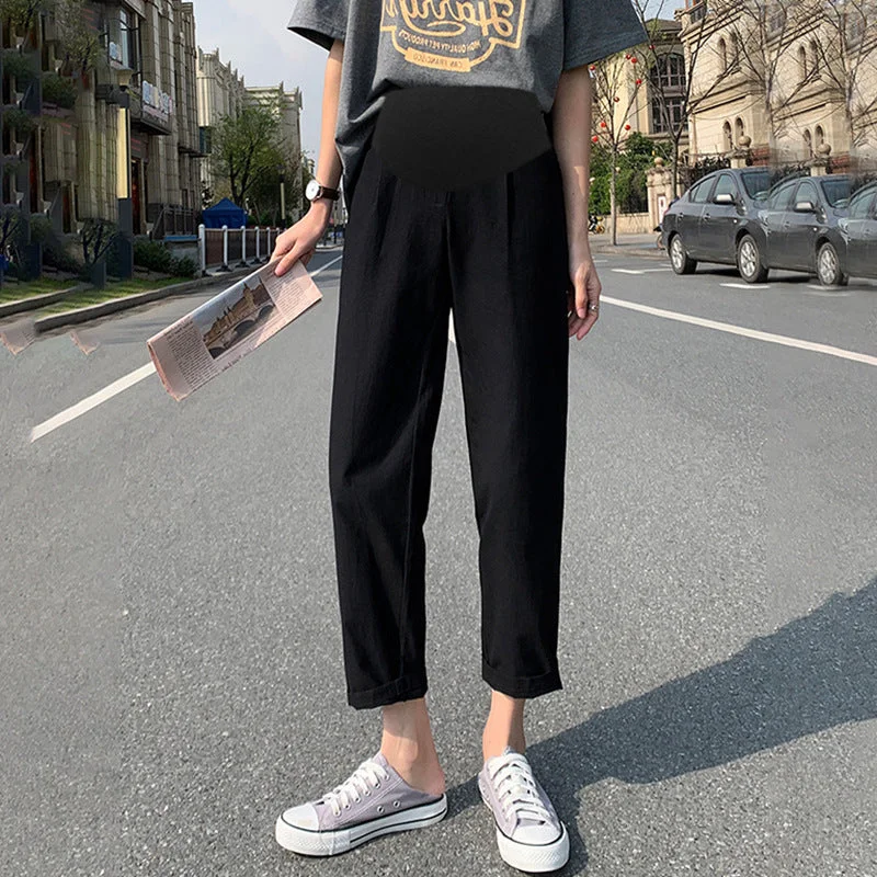 NiDELL Summer . Cotton and Linen Maternity Pants All-Matching Solid Color Casual Pants Outerwear Ankle-Length Pants Spring Casual Track Pants NiDELL Summer . Cotton and Linen Maternity Pants All-Matching Solid Color Casual Pants Outerwear Ankle-Length Pants Spring Casual Track Pants