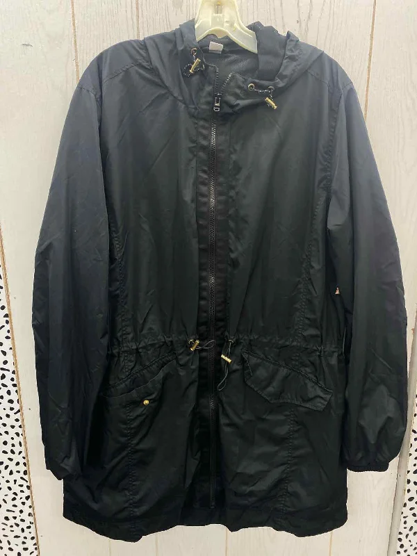 Old Navy Black Womens Size XL/Tall Jacket (Outdoor) Zippered Front Buttoned Front Snap Front