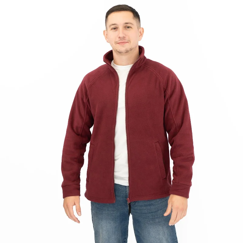 Regatta Thor Men's Fleece Jacket Burgundy Full Zip Front Pockets Side Pockets Patch Pockets