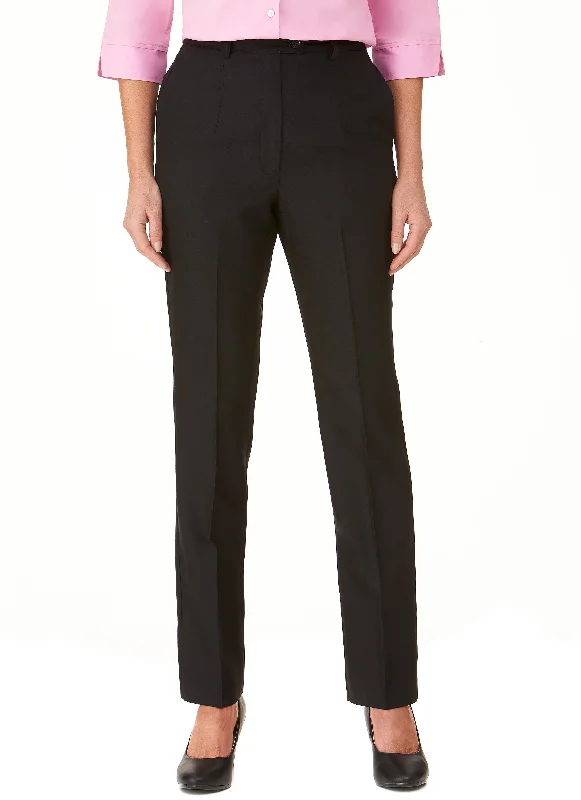 ROBINVALE FLAT FRONT PANT - BLACK Stylish Casual Pants