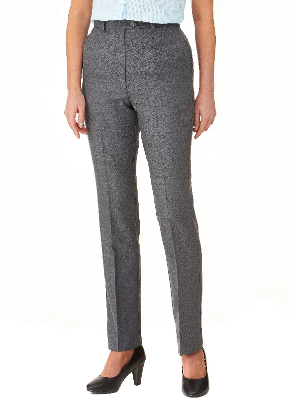 ROBINVALE FLAT FRONT PANT - GREY Classic Stretch Pants