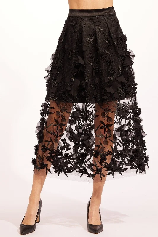 Rosella Skirt - Caviar Bloom athletic skirt fit
