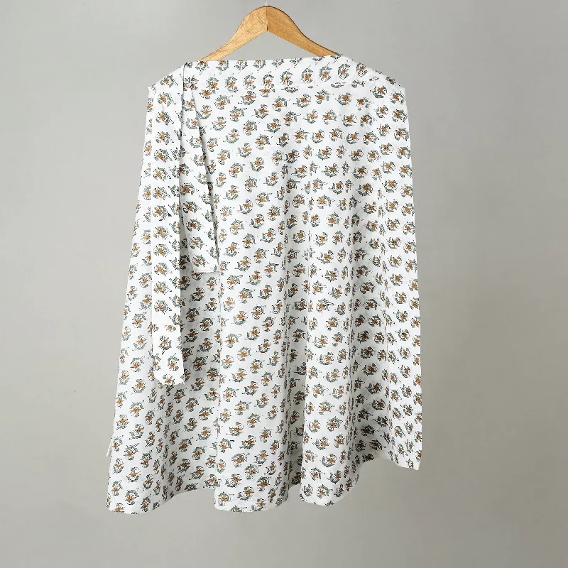 White - Sanganeri Block Printed Cotton Wrap Around Skirt 05 wool skirt thick