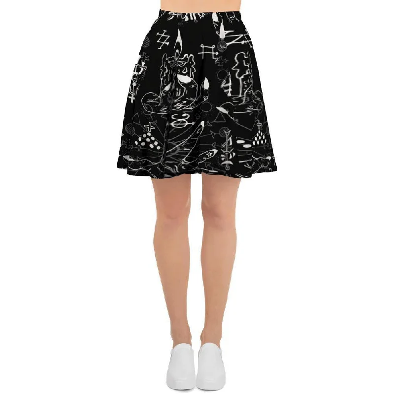 Satanic Gothic Witch Women's Skirt silk skirt smooth