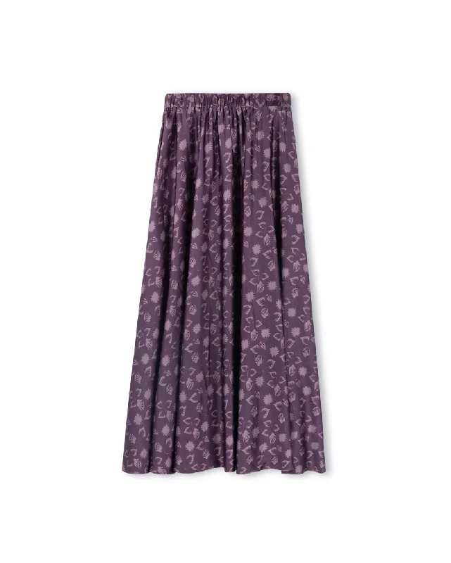 Silk Print A-line Skirt wool skirt sturdy