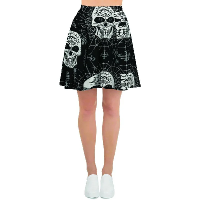 Skull Gothic Witch Women's Skirt floral skirt print