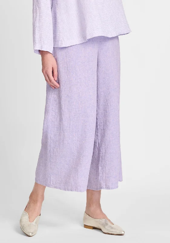 Sociable Flood - Wide Leg Linen Pants - FINAL SALE Fashionable Button-Up Pants