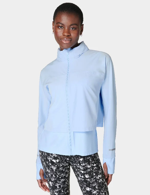 Fast Track Running Jacket - Breeze Blue Herringbone Jacket Houndstooth Jacket Plaid Jacket