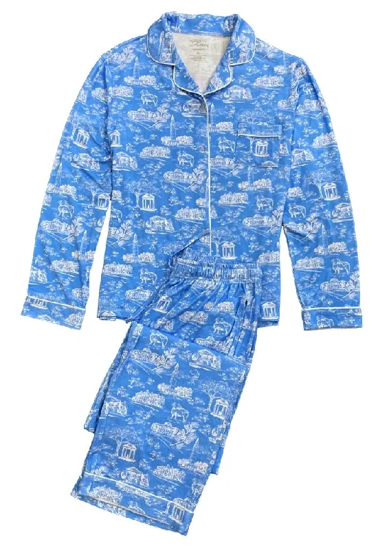 Tar Heel Toile Pajamas in Carolina Blue Long Sleeves Long Pants by Nothing Finer High-Waist Jogger Pants Tar Heel Toile Pajamas in Carolina Blue Long Sleeves Long Pants by Nothing Finer High-Waist Jogger Pants