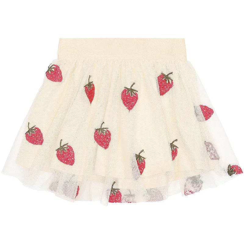 THE NEW Siblings Angora Big Strawberry AOP Loannah Skirt corduroy skirt textured