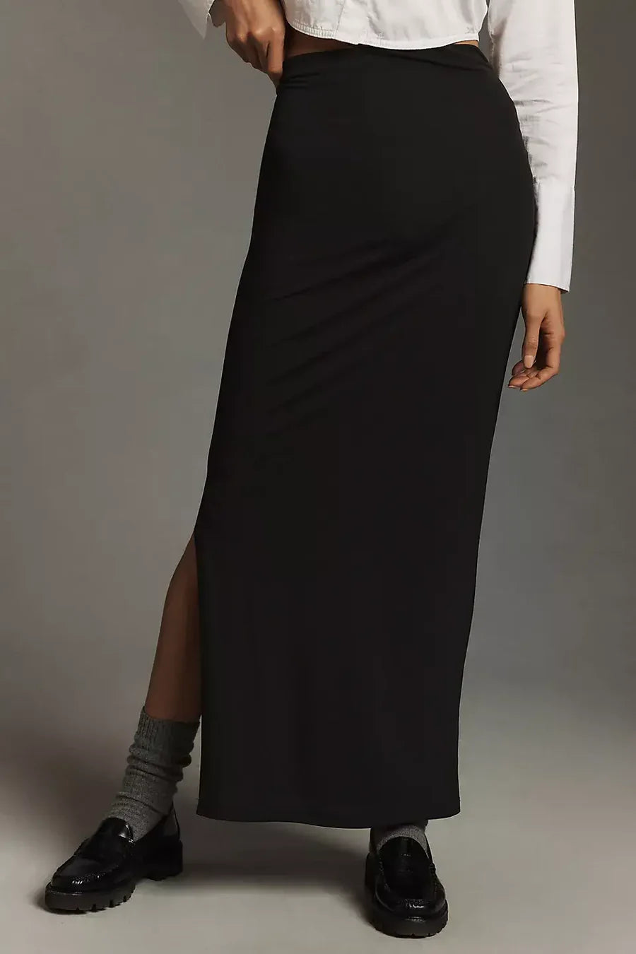 Velvet Hilton Long Skirt velvet skirt glossy