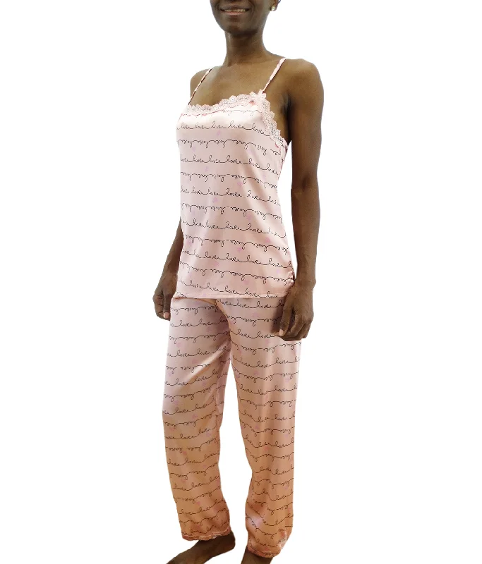 SPJS35PJV, Joan Vass Women's 2pc Pj Pants Set (S-XL) Fashionable Sporty Pants