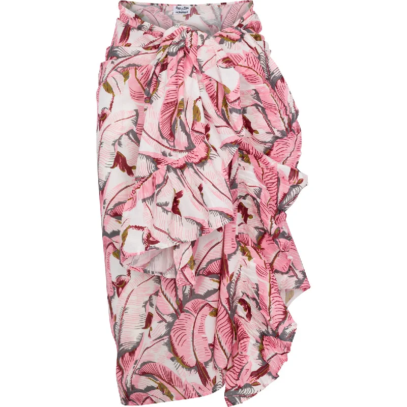 Women's Martinique® Pink Banana Leaf Sarong denim skirt fashionable