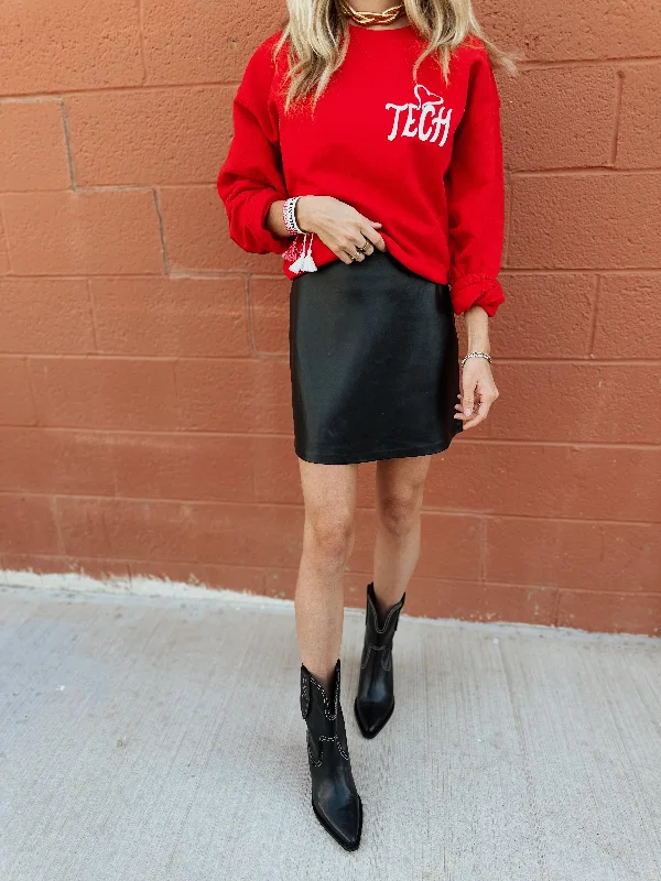 Z Supply | Ciera Leather Skirt - Black wool skirt warm