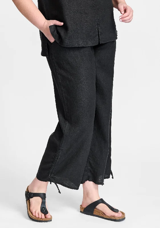 Zen Pant - Linen Pants With Elastic Waist - FINAL SALE Fashionable Button-Up Pants